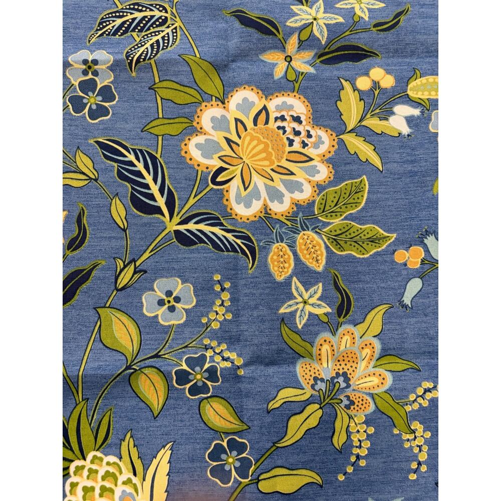 Richloom Fabrics Solarium Outdoor Blue Floral 1 Yard 54" Wide